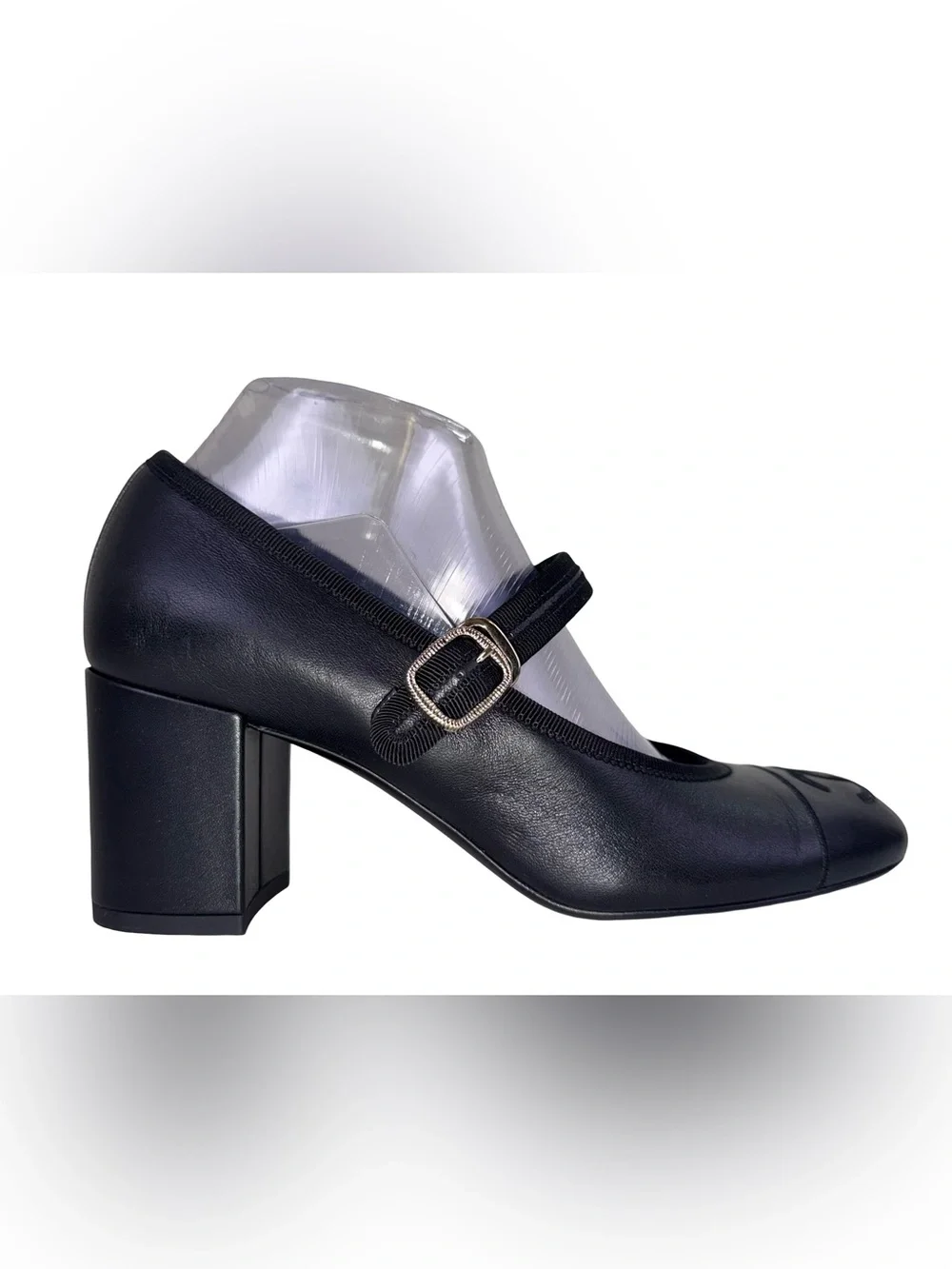 CHANEL MARY JANE PUMPS IN BLACK LAMBSKIN LEATHER